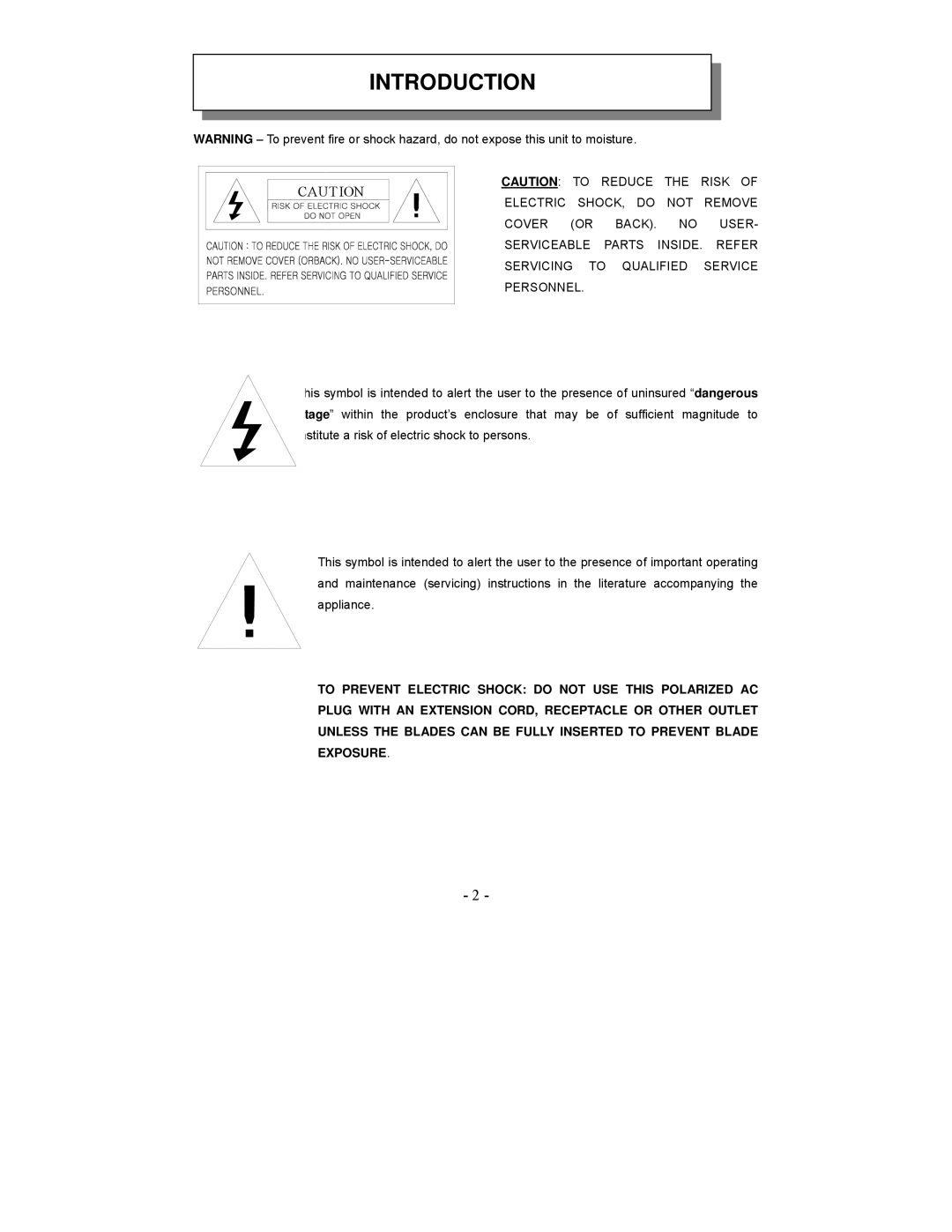 Audiovox VE1020 manual Introduction 