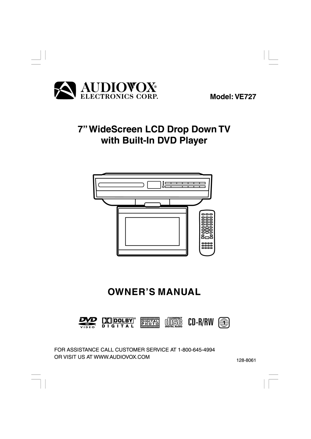 Audiovox VE727 manual 