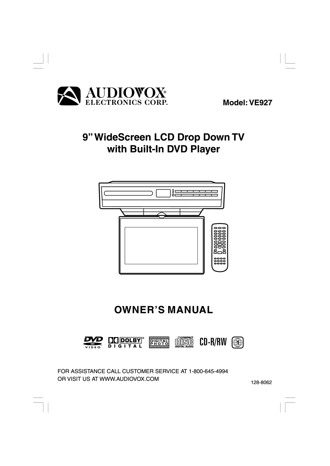 Audiovox VE827 manual 