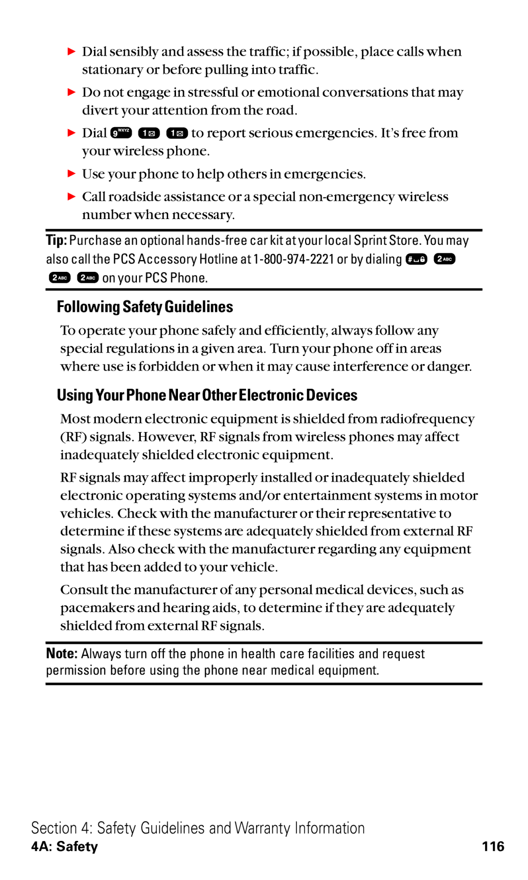 Audiovox VI600 manual Following Safety Guidelines, Using Your Phone Near Other Electronic Devices 