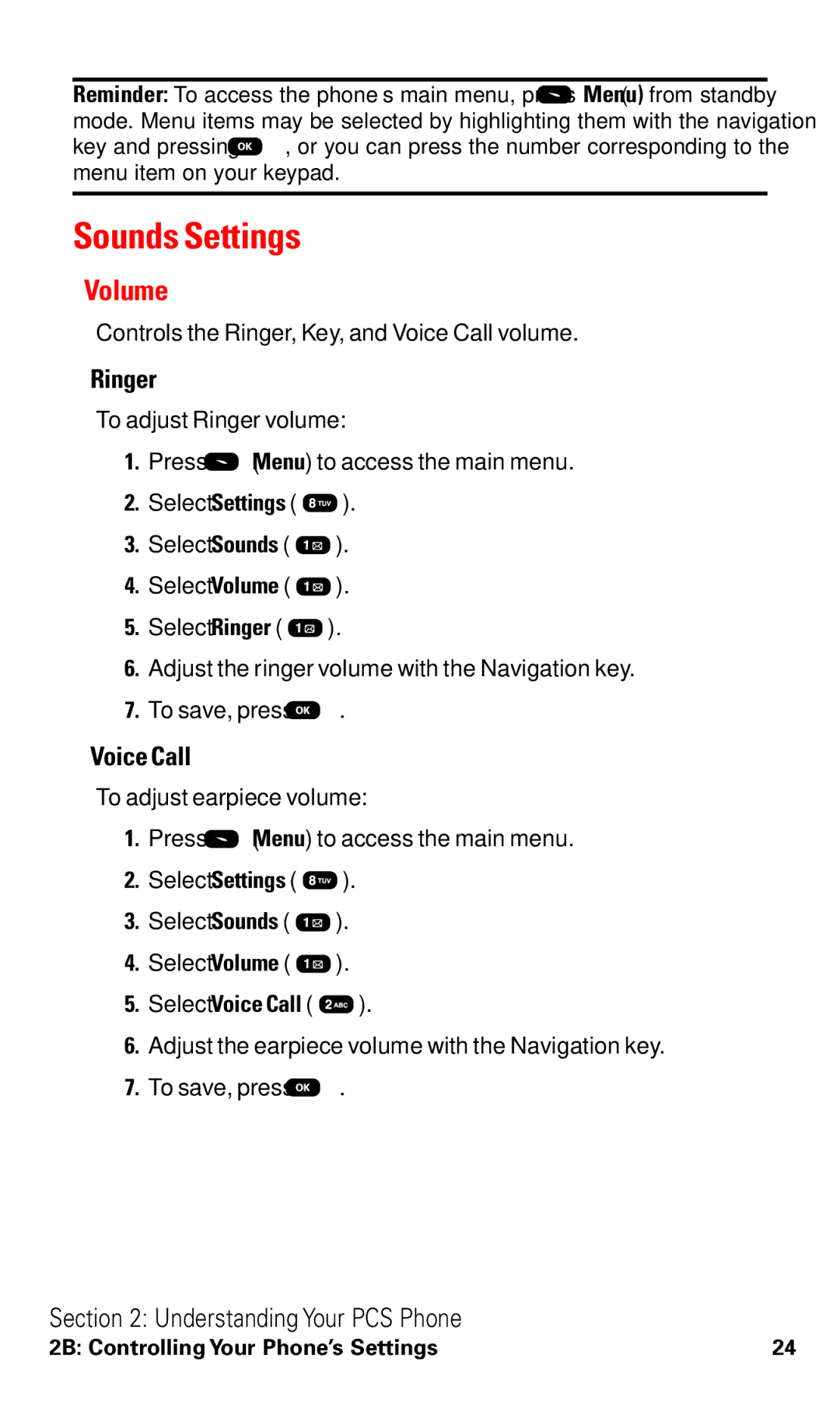 Audiovox VI600 manual Sounds Settings, Volume, Ringer, Voice Call 