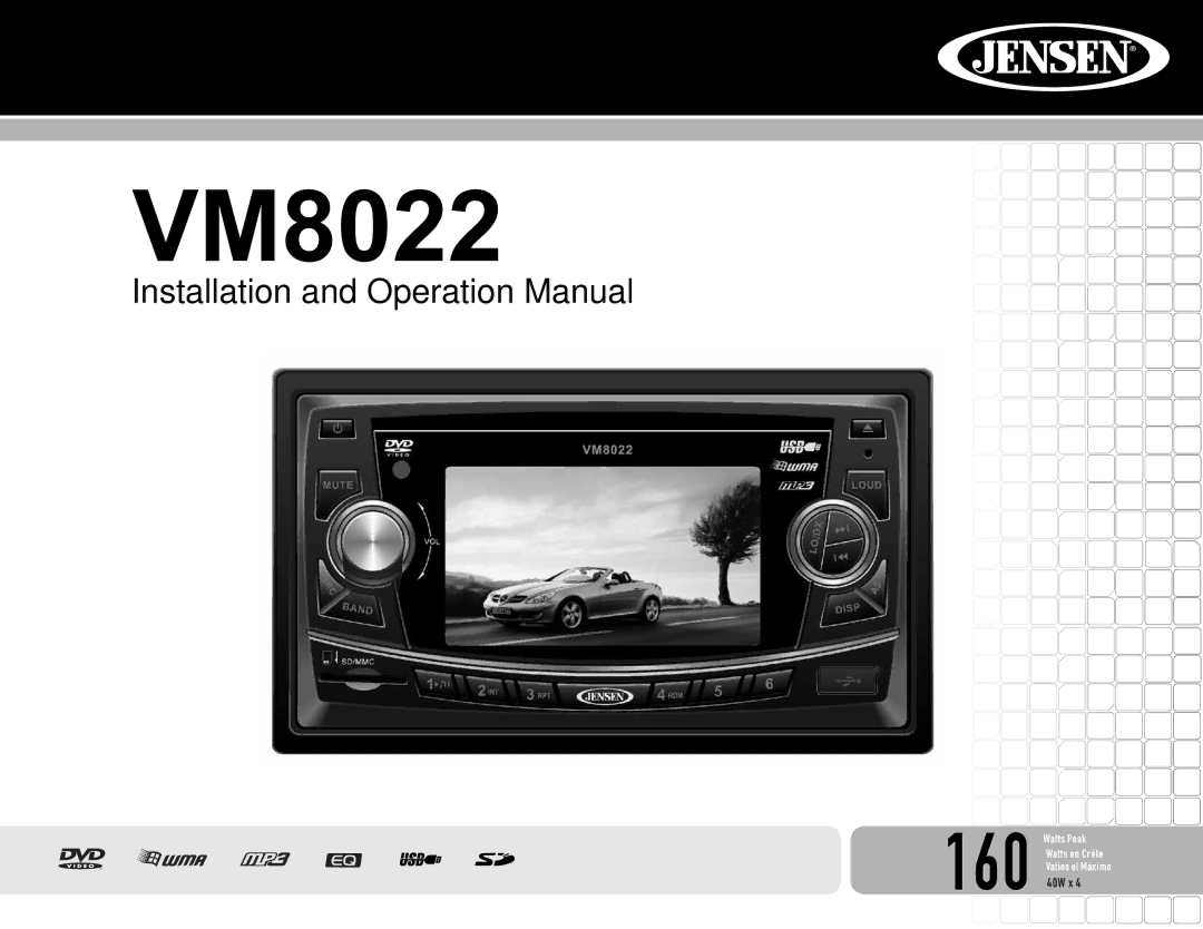 Audiovox VM8022 operation manual 