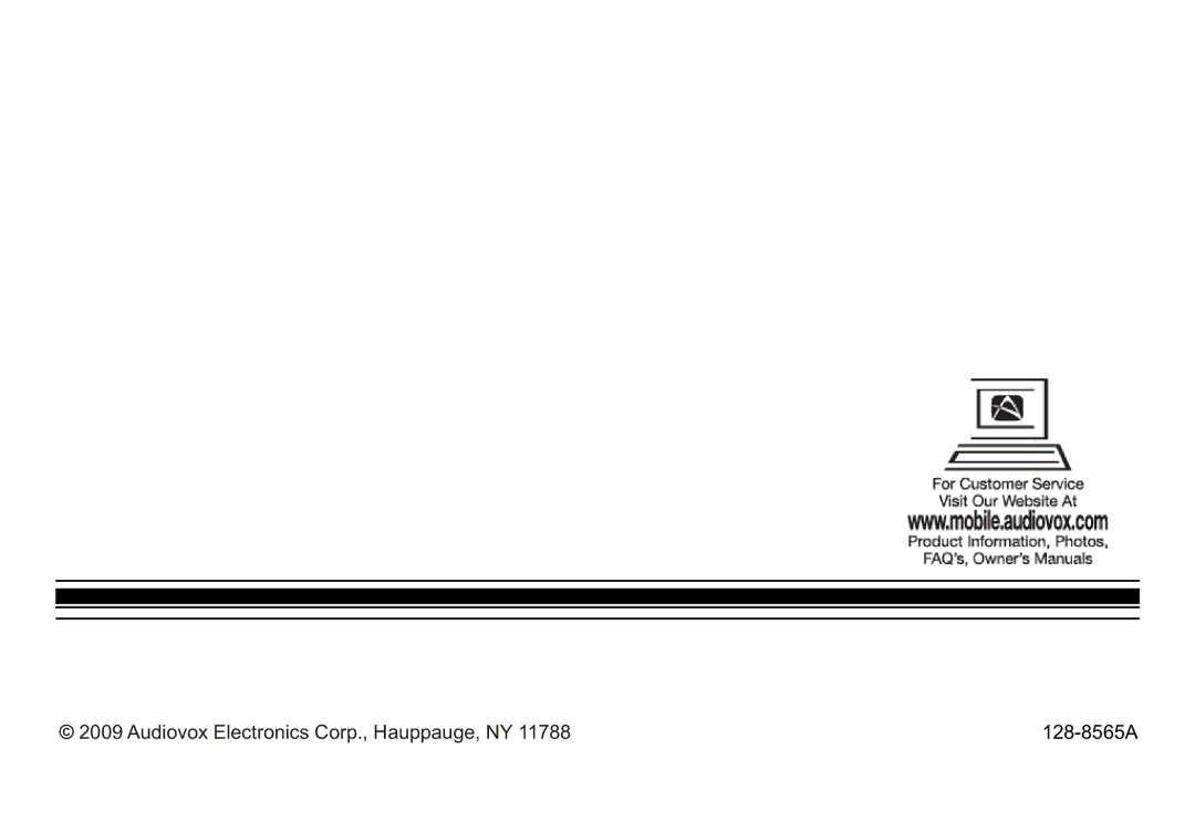 Audiovox VOD10 operation manual Audiovox Electronics Corp., Hauppauge, NY 128-8565A 