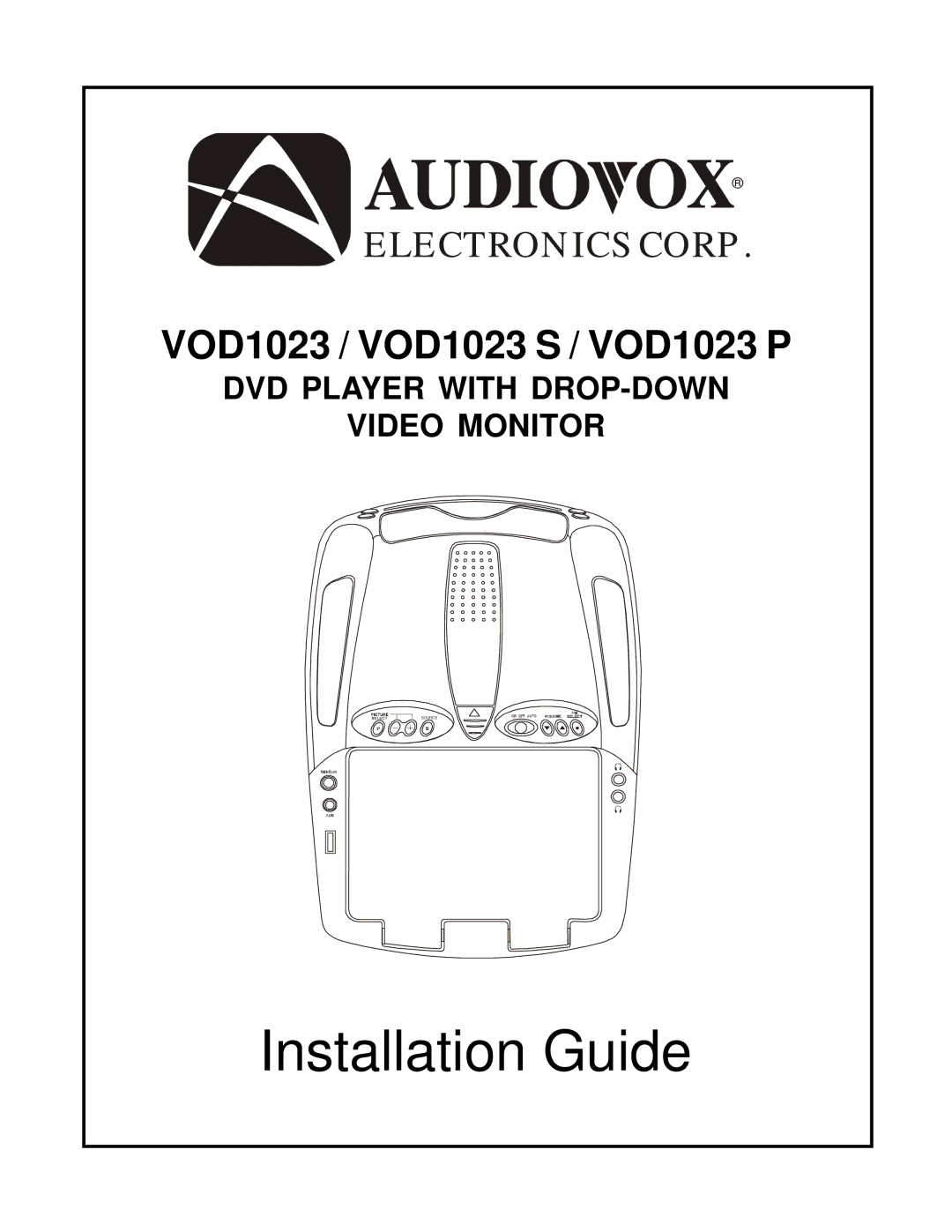 Audiovox VOD1023 P manual Installation Guide 