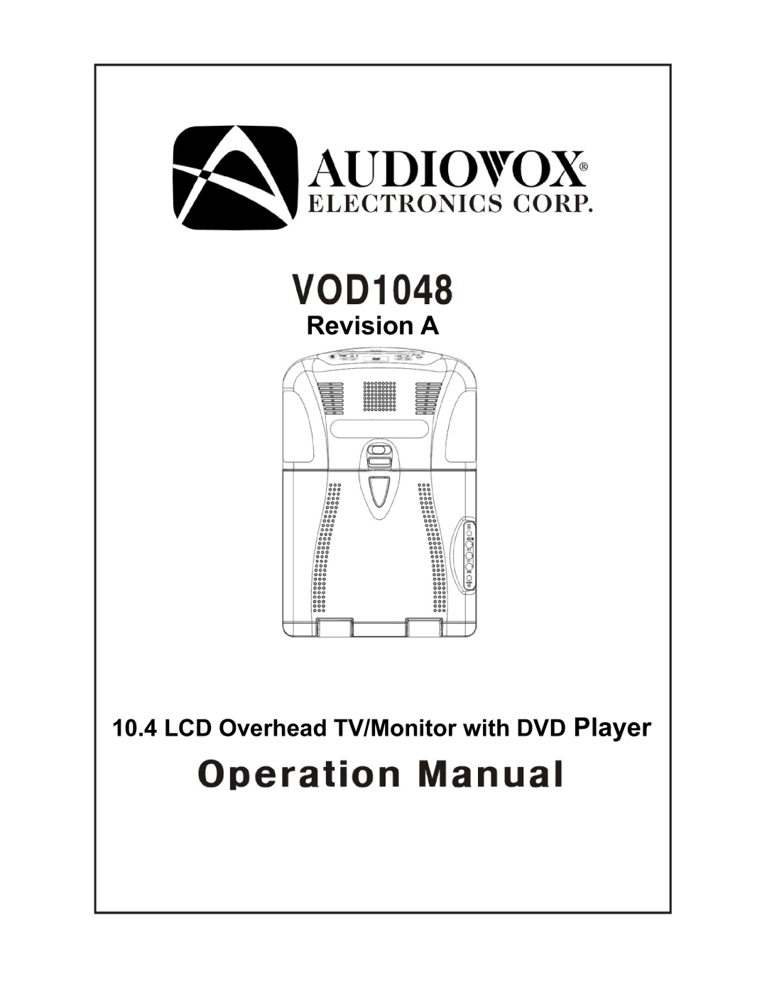 Audiovox VOD1048 manual 