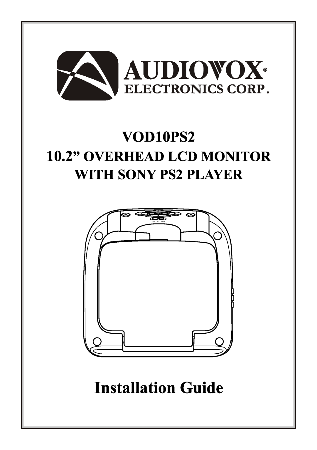 Audiovox operation manual VOD10PS2 10.2 OVERHEAD LCD MONITOR WITH SONY PS2 PLAYER, Operation Manual, Menu / Enter 