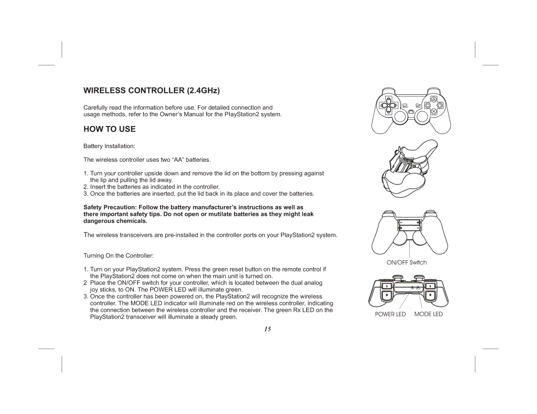 Audiovox VOD10PS2 operation manual HOW to USE, Power LED Mode LED 