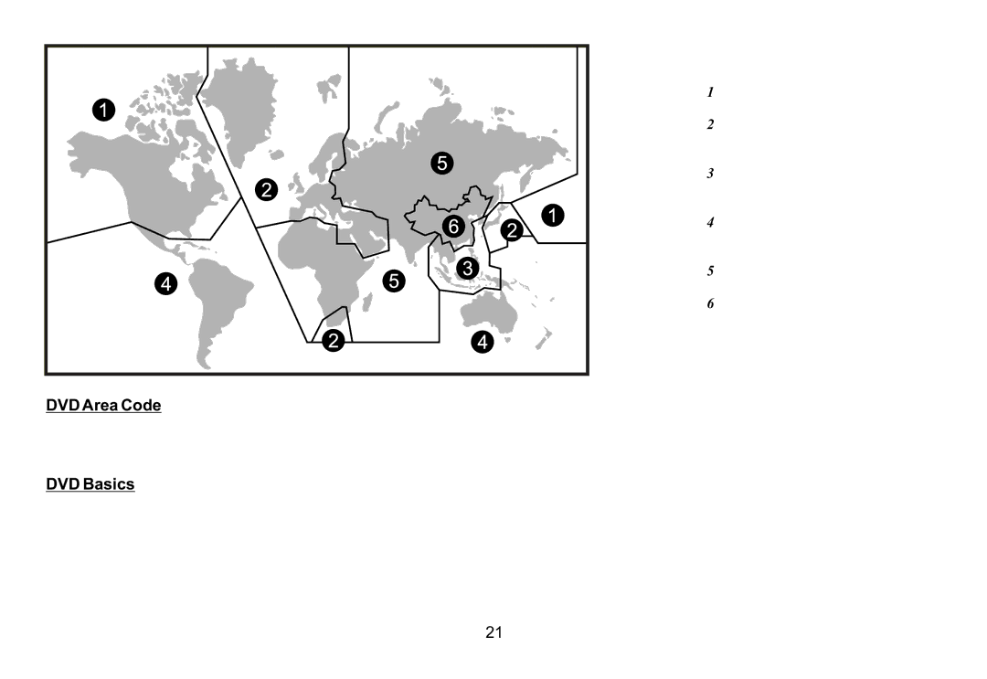 Audiovox 128-8607, VOD129 operation manual DVD Area Code, DVD Basics 