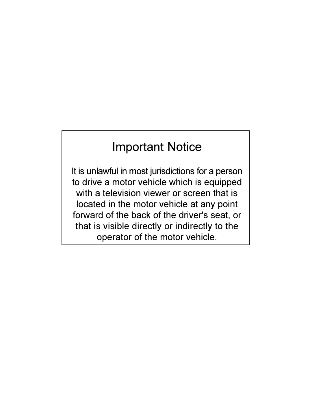 Audiovox VOD715 manual Important Notice 