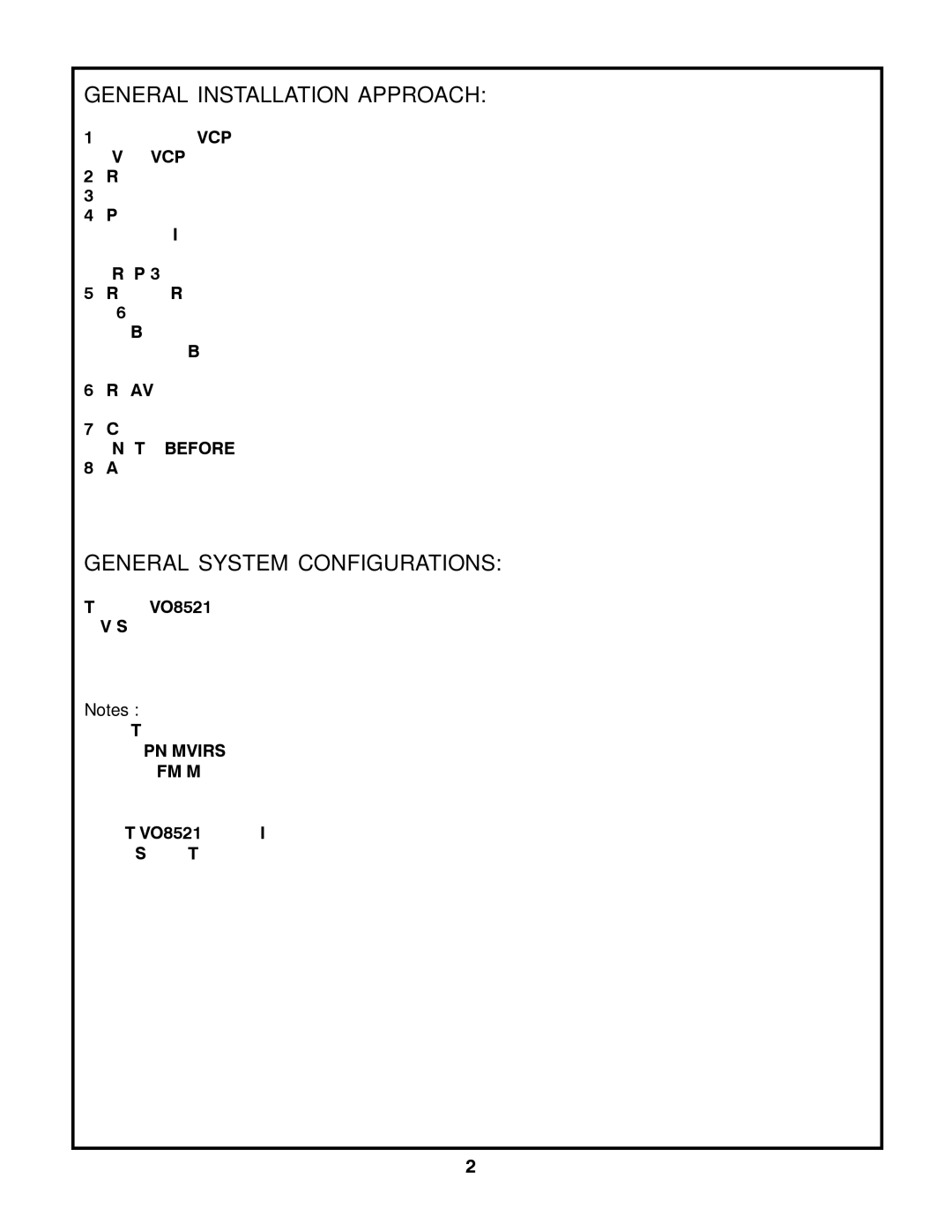 Audiovox VOD8521S, VOD8521P manual General Installation Approach, General System Configurations 