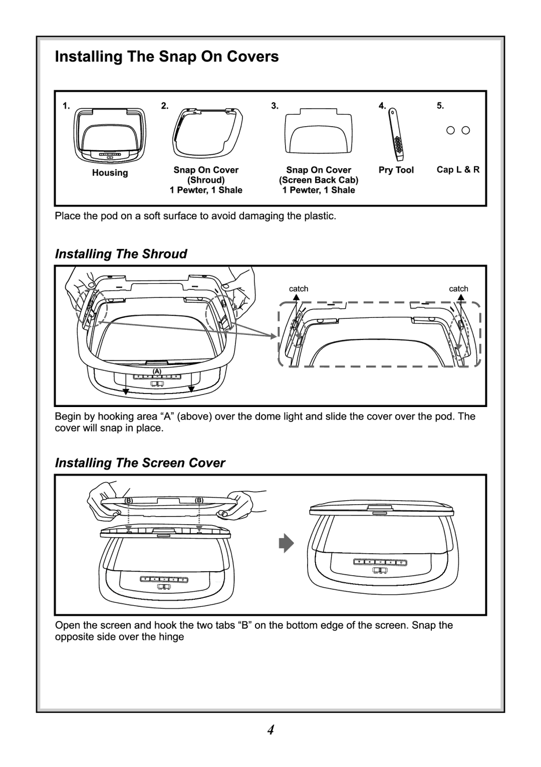 Audiovox VOD86 manual Cap L & R 