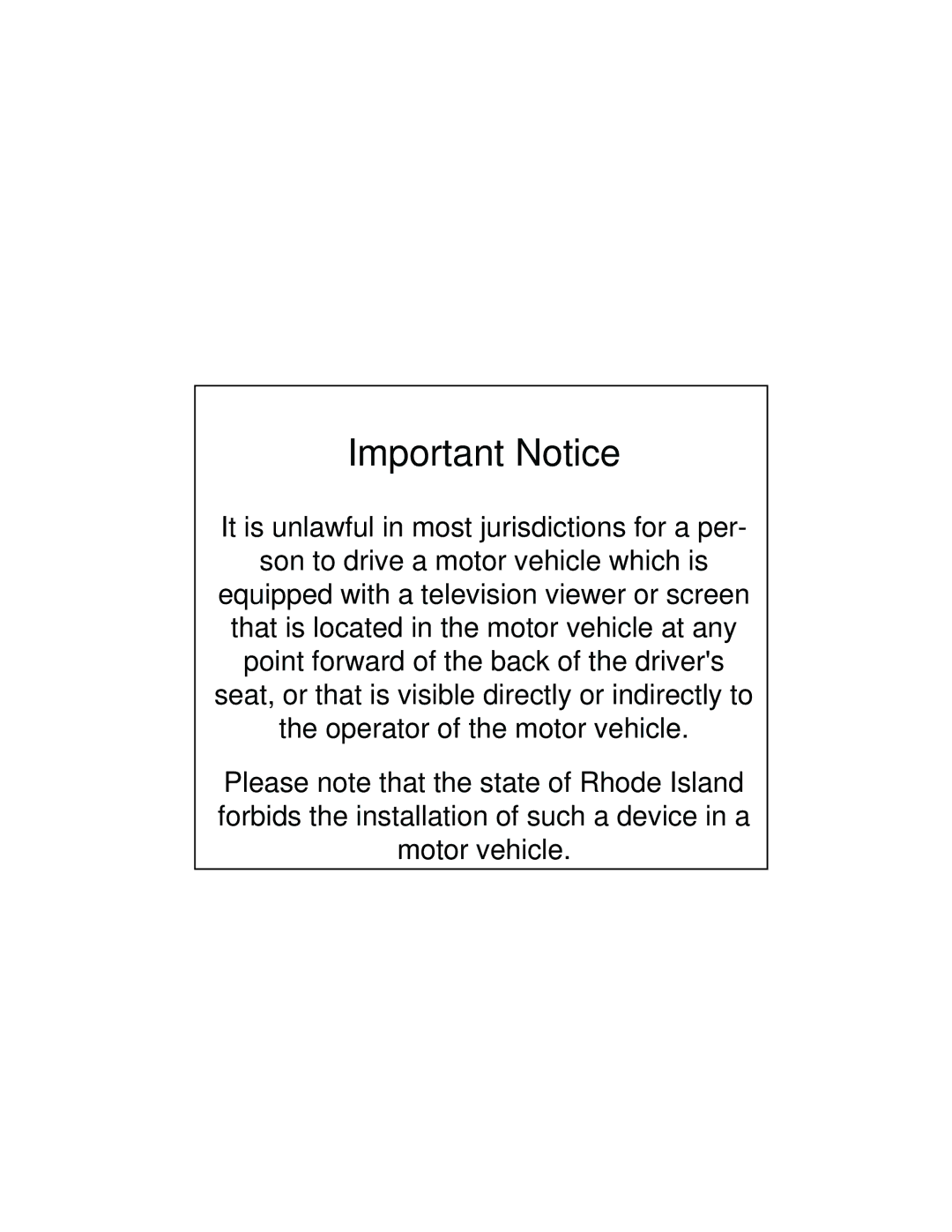 Audiovox VOH-642, VOH-641 manual Important Notice 