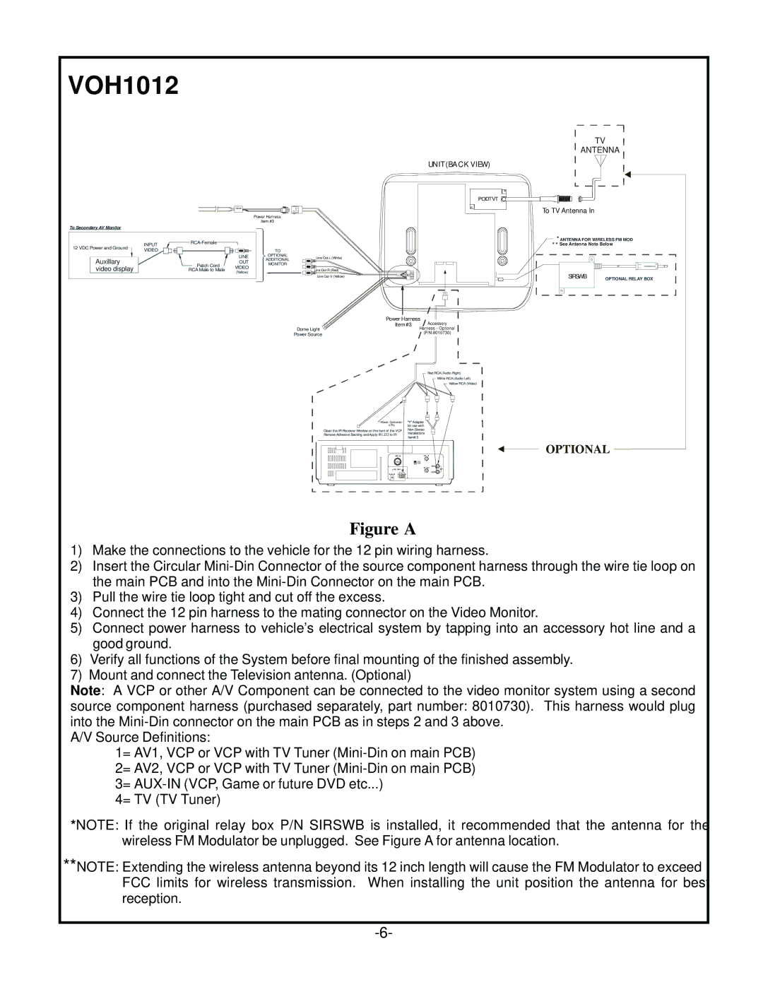 Audiovox VOH1012P, VOH1012 S manual 