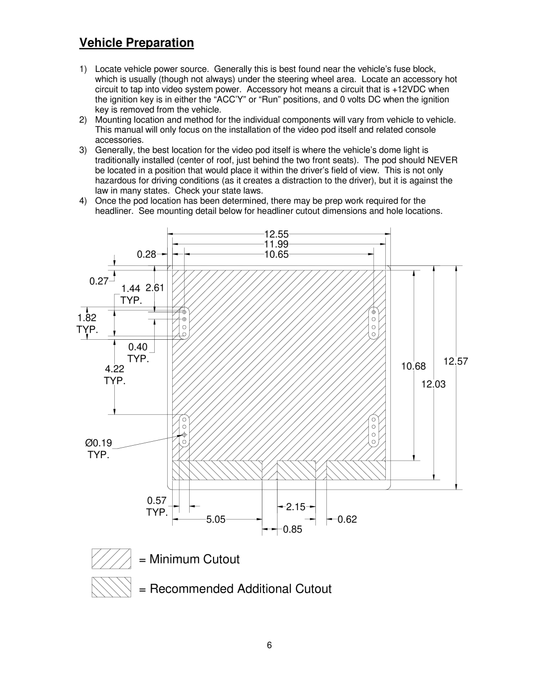 Audiovox VOH1332 installation manual Vehicle Preparation 