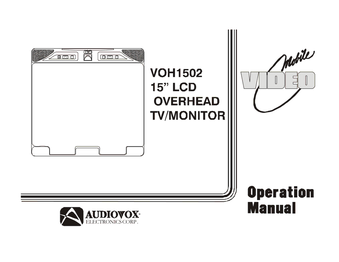 Audiovox VOH1502 manual Electronics Corp 