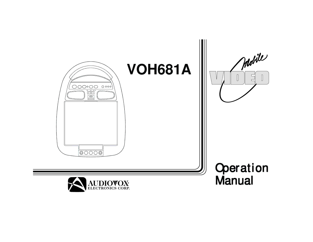 Audiovox VOH681A manual 