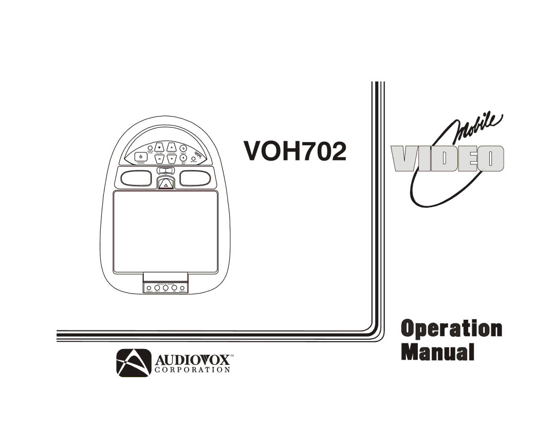 Audiovox VOH702 manual 92+ 