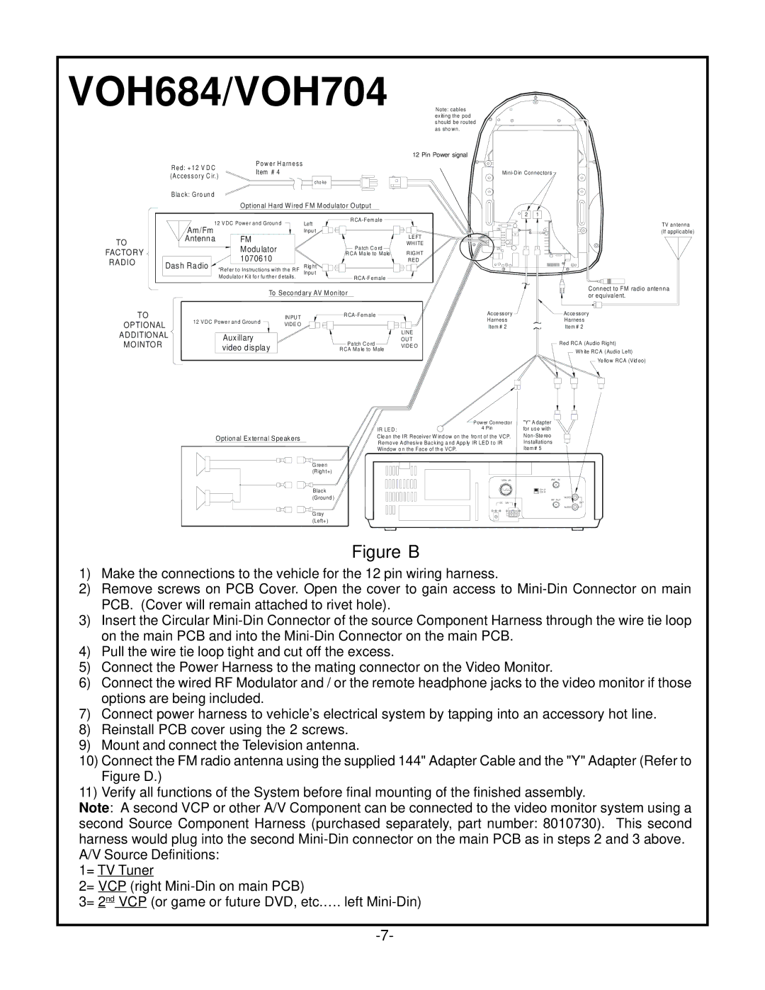 Audiovox VOH683 owner manual VOH684/VOH704 