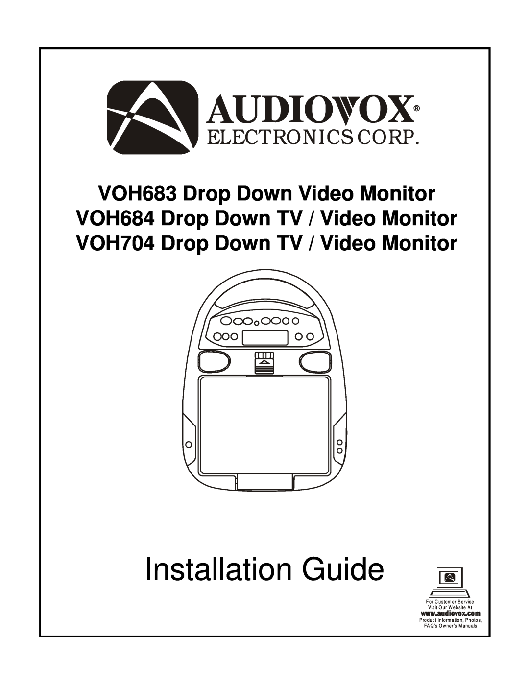 Audiovox VOH704 owner manual 128-6117 1 of, Electronics Corp, Released, audiovox.com 