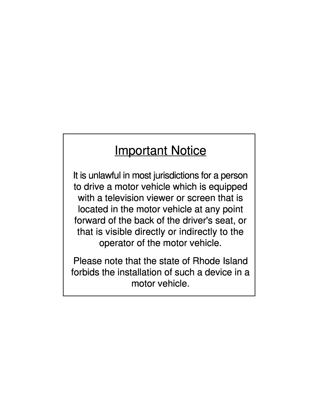Audiovox VOH683, VOH704, VOH684 owner manual Important Notice 