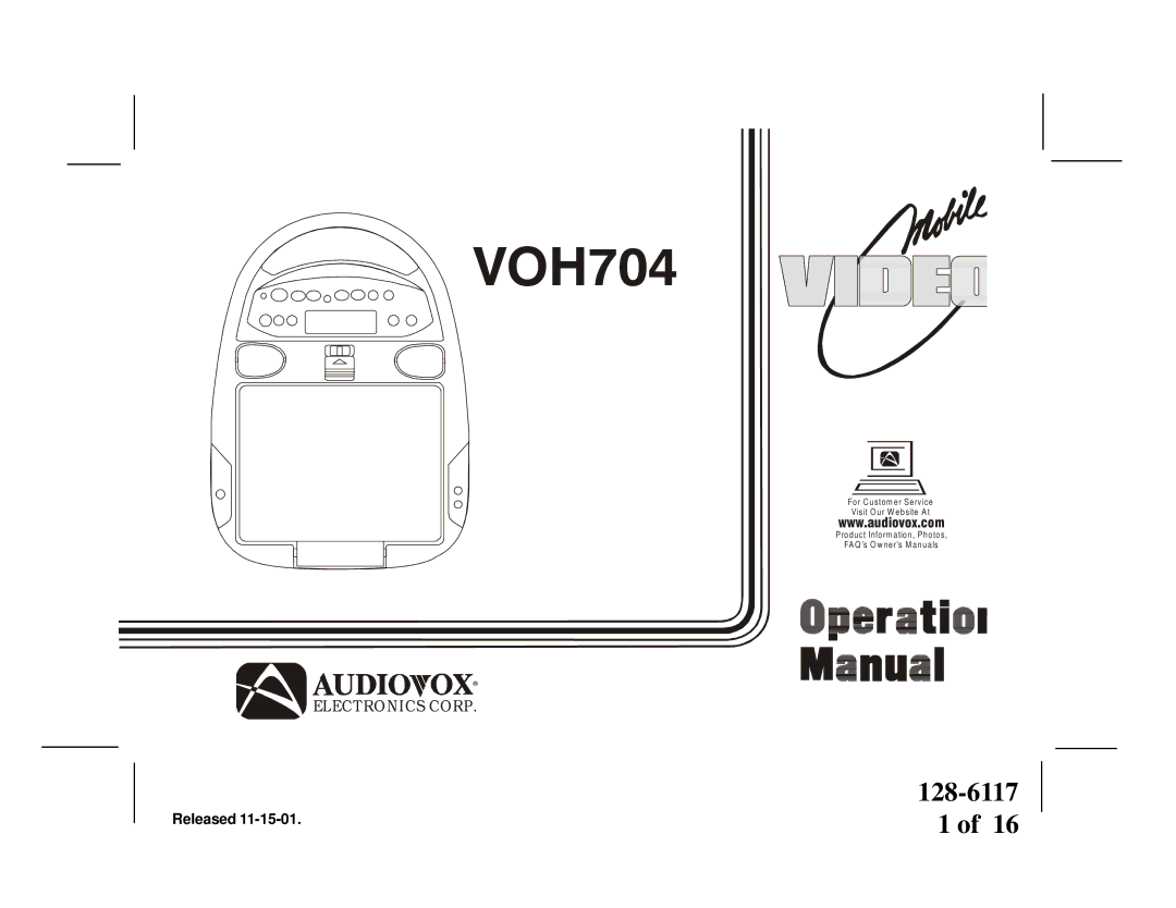 Audiovox VOH704 owner manual 