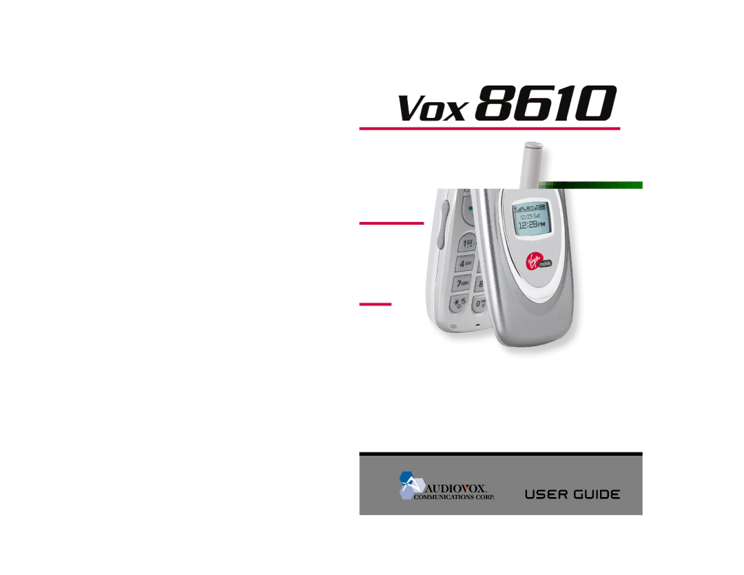 Audiovox VOX 8610 manual User Guide 