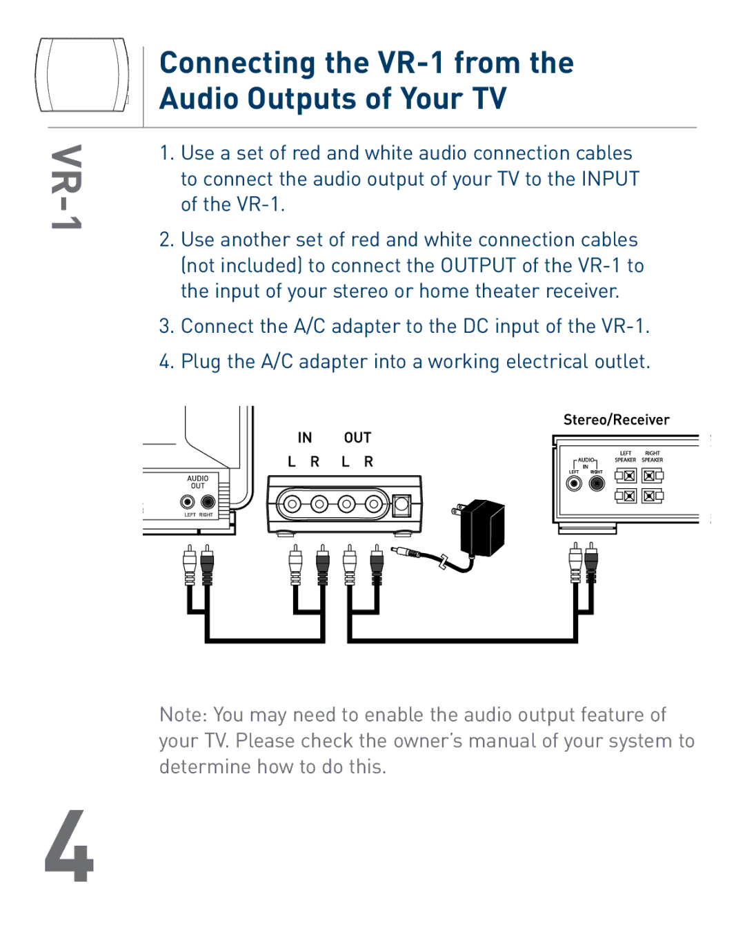 Audiovox VR-1 owner manual 