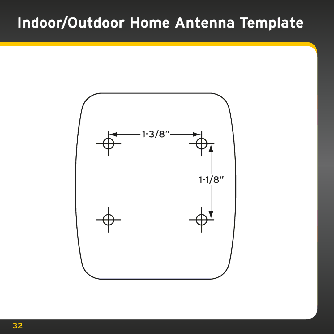 Audiovox XAPH1, XMp3i manual Indoor/Outdoor Home Antenna Template 