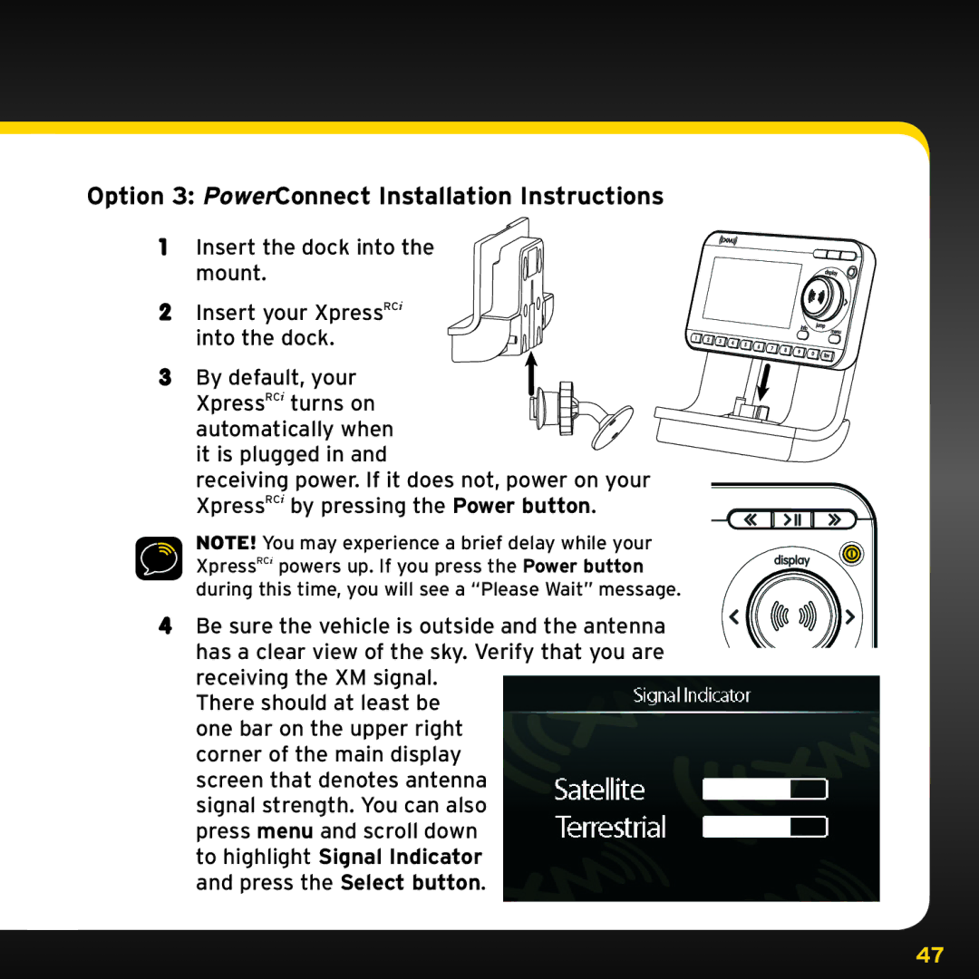 Audiovox XDRC2V1, XDRC2UG manual Option 3 PowerConnect Installation Instructions 