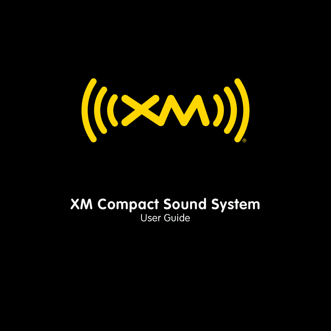 Audiovox XMAS100-UG002 manual XM Compact Sound System 