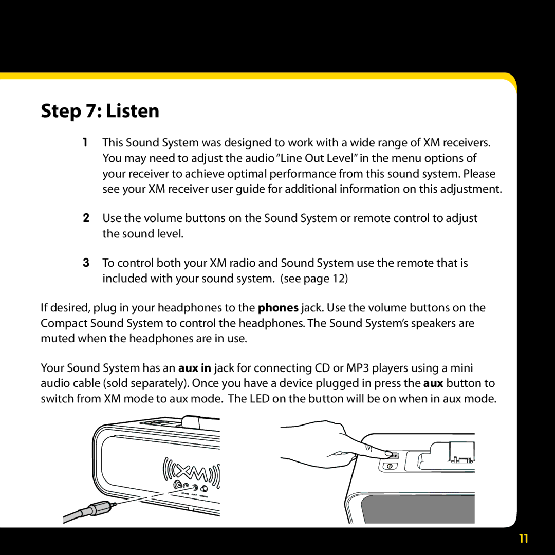 Audiovox XMAS100-UG002 manual Listen 