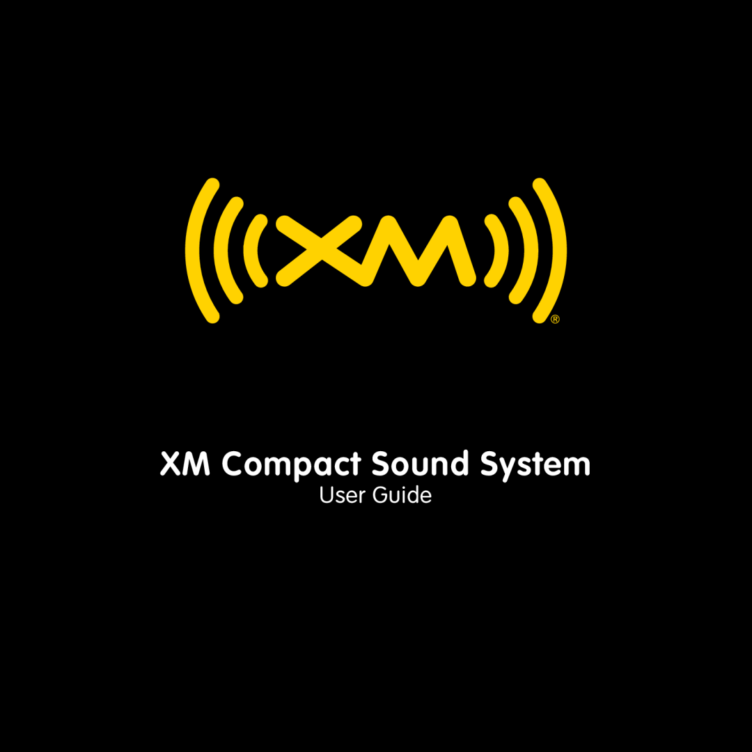 Audiovox XMAS100-UG002 manual XM Compact Sound System, User Guide 