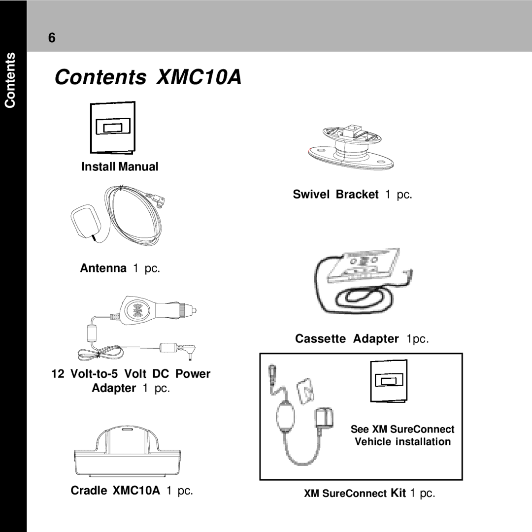 Audiovox XMC-10A manual Contents XMC10A 