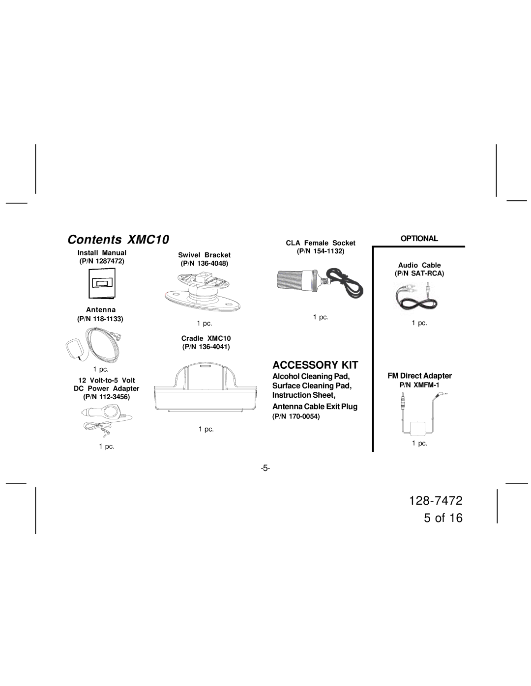 Audiovox manual Contents XMC10 