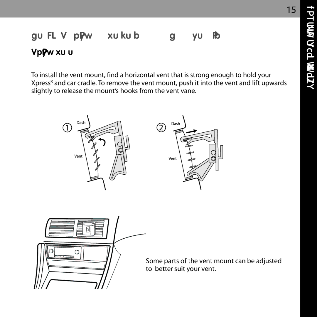 Audiovox XMCK-20P manual Installing the Vent Mount or Swivel Mount 