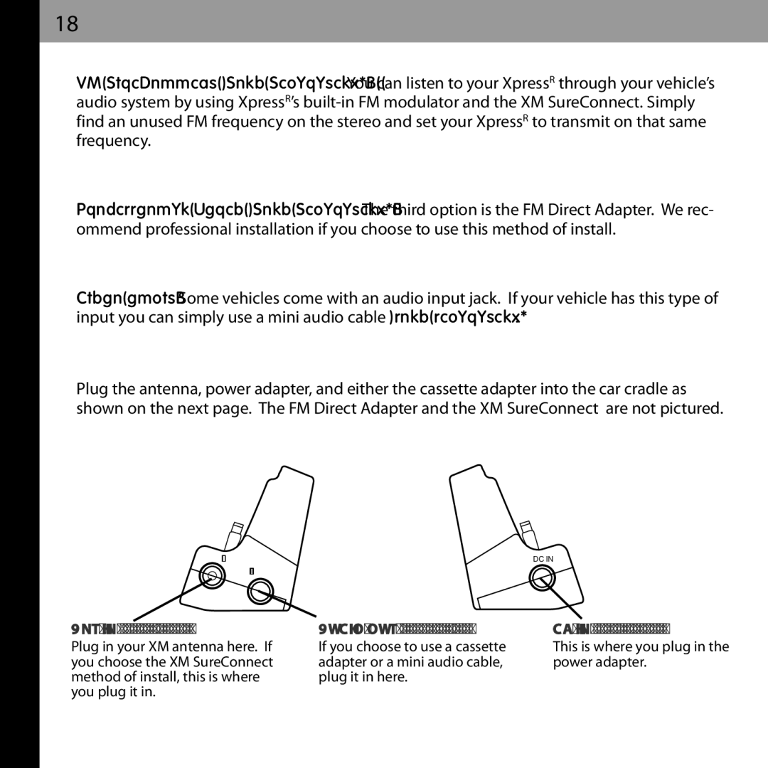 Audiovox XMCK-20P manual ANT Audio OUT 