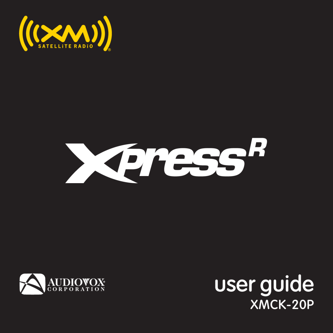 Audiovox XMCK-20P manual user guide 
