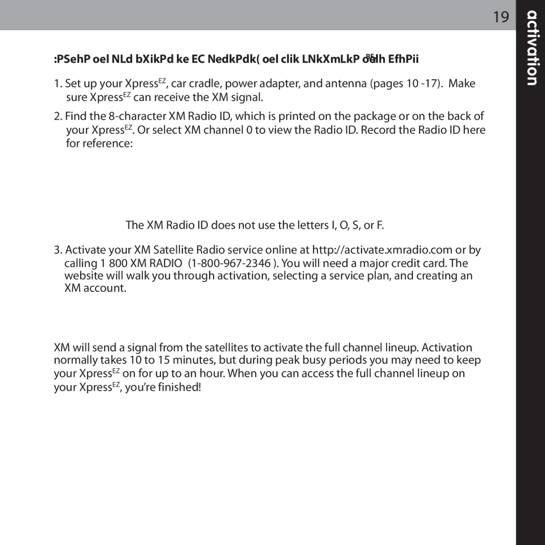 Audiovox XMCK-5P manual Sure XpressEZ can receive the XM signal 