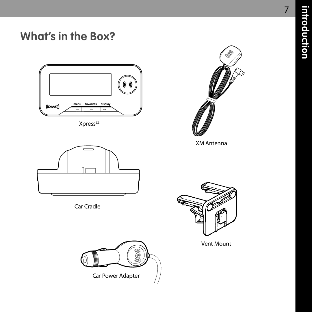 Audiovox XMCK-5P manual What’s in the Box? 