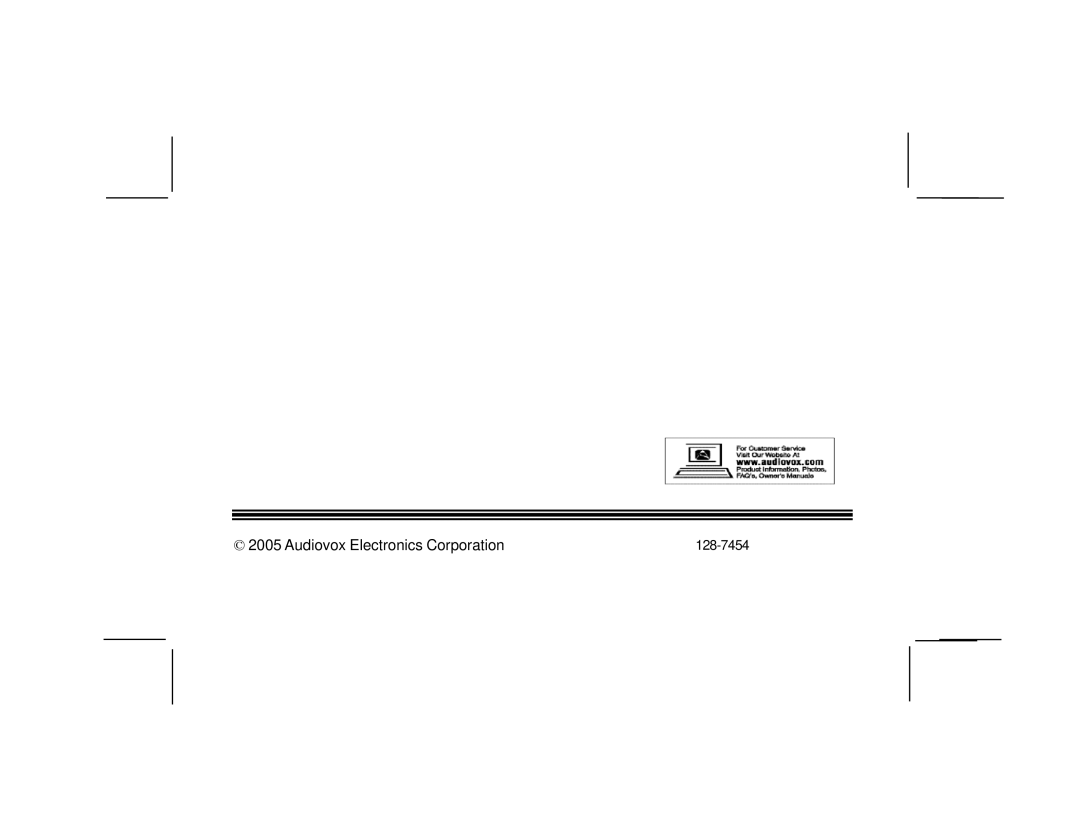 Audiovox XMCK10AP manual Audiovox Electronics Corporation 