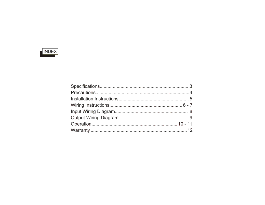 Audiovox XTM-600 owner manual Operation, Index 