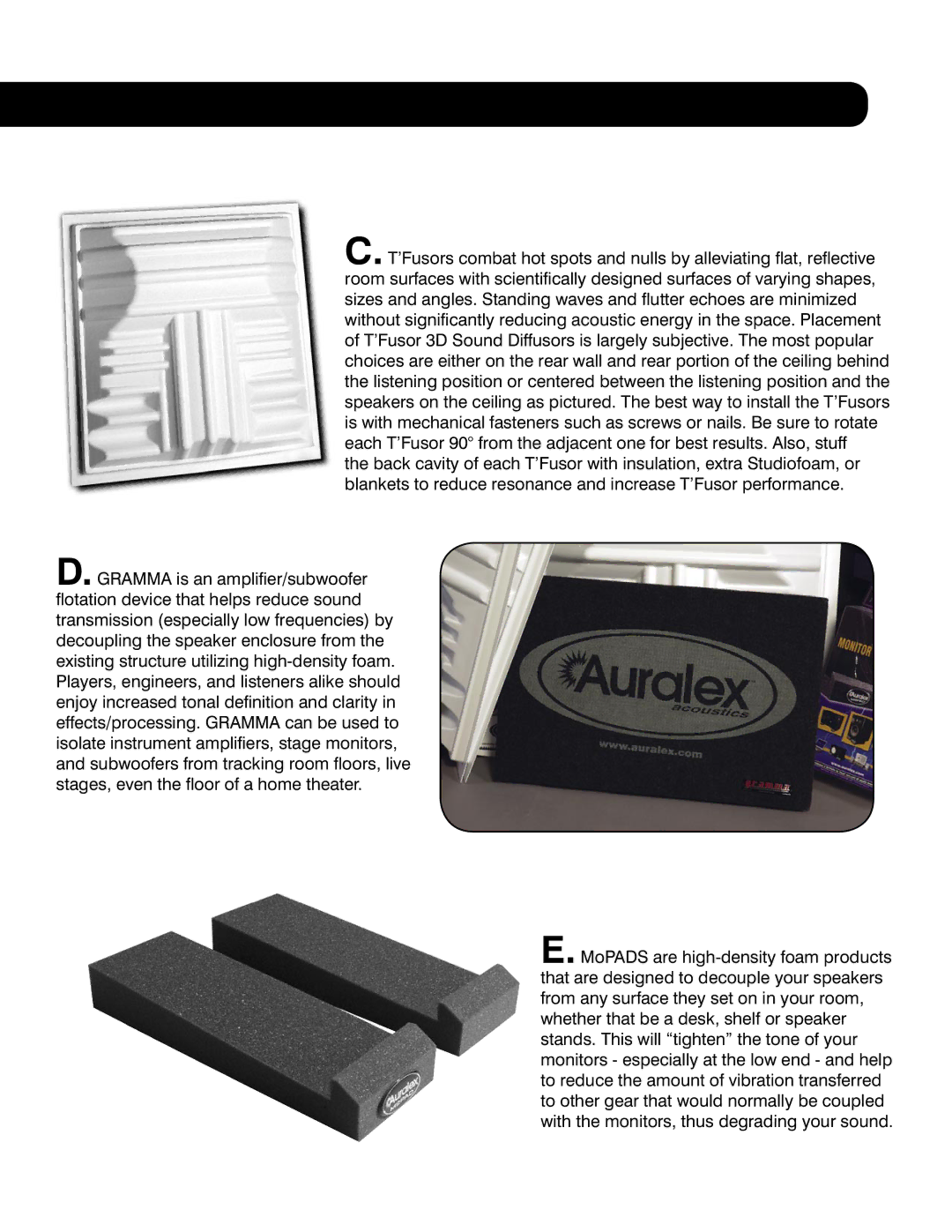 Auralex Acoustics D240xi-DST manual 