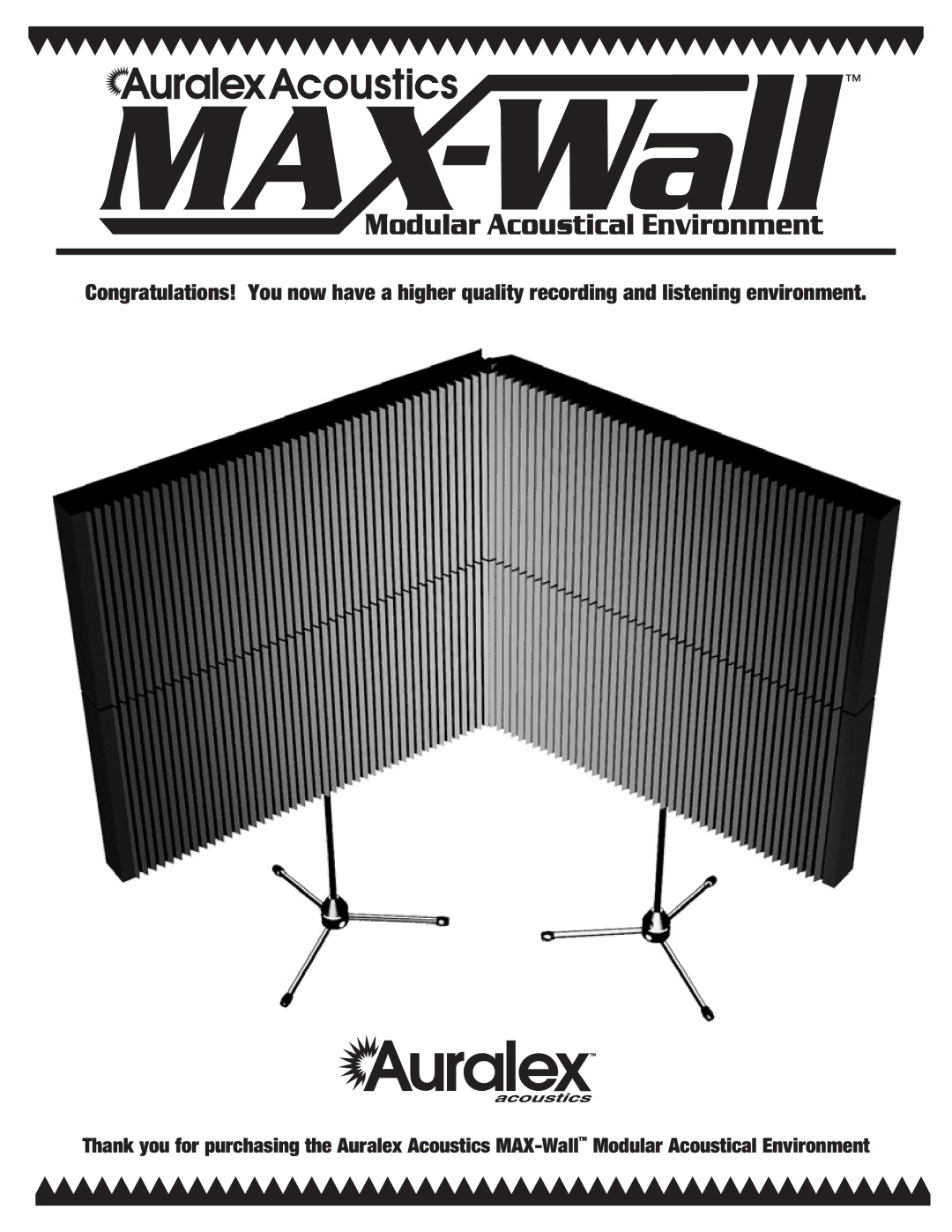 Auralex Acoustics MAX-Wall manual 