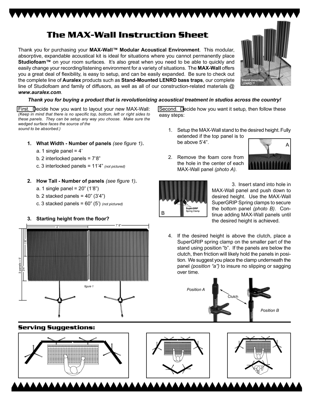 Auralex Acoustics manual MAX-Wall Instruction Sheet, First. Decide how you want to layout your new MAX-Wall 