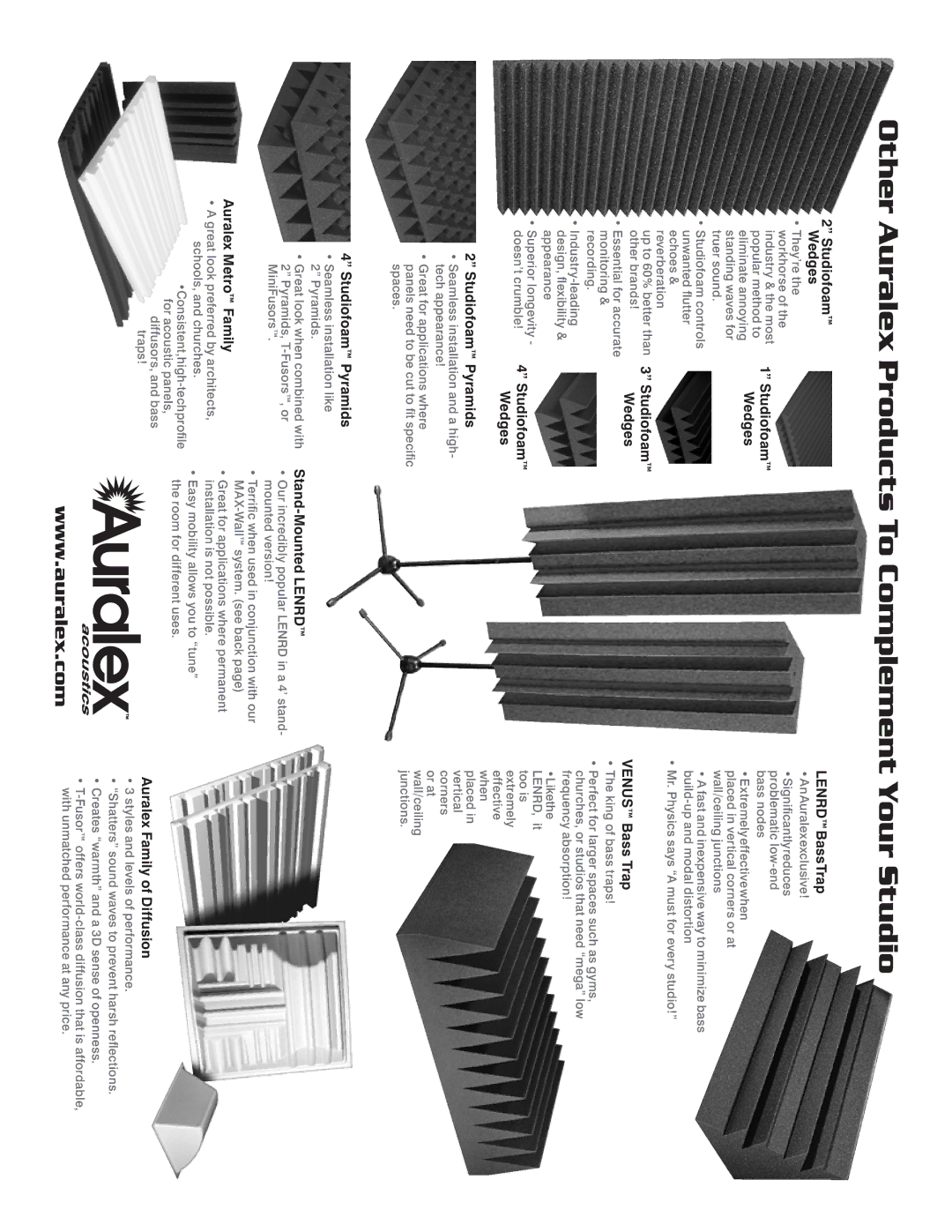 Auralex Acoustics MAX-Wall manual Studiofoam Wedges 