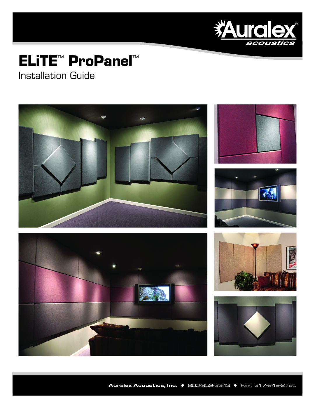 Auralex Acoustics Panels manual ELiTE ProPanel 