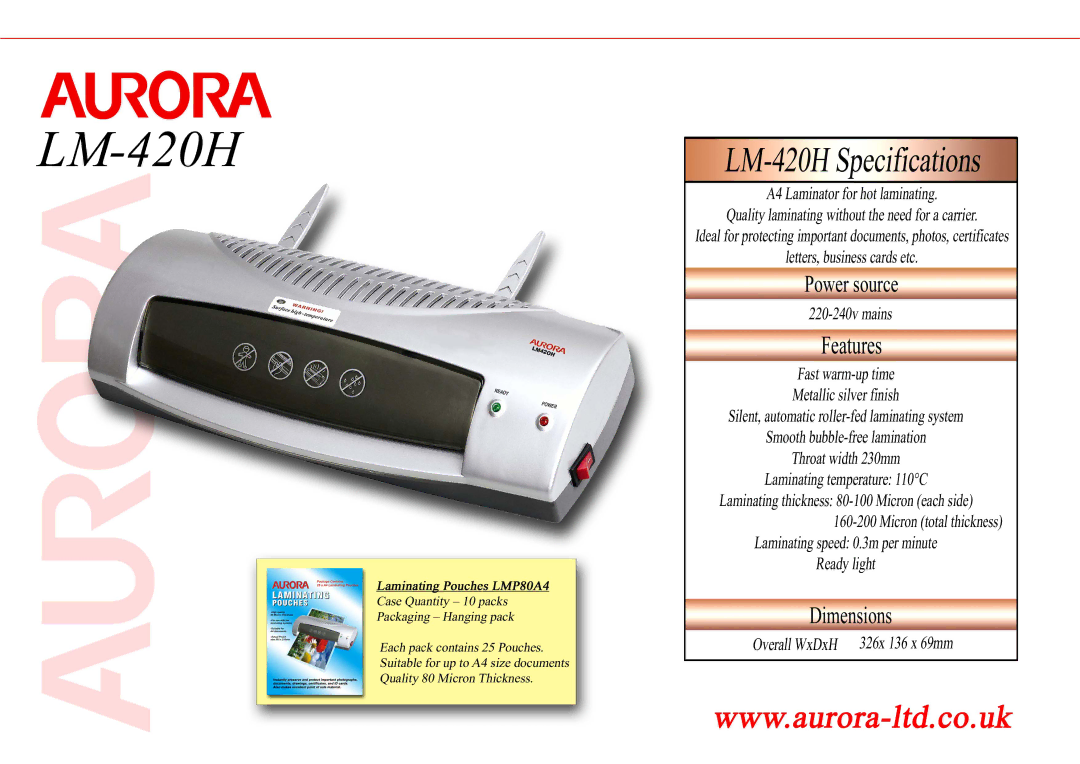 Aurora Electronics LM420H manual 