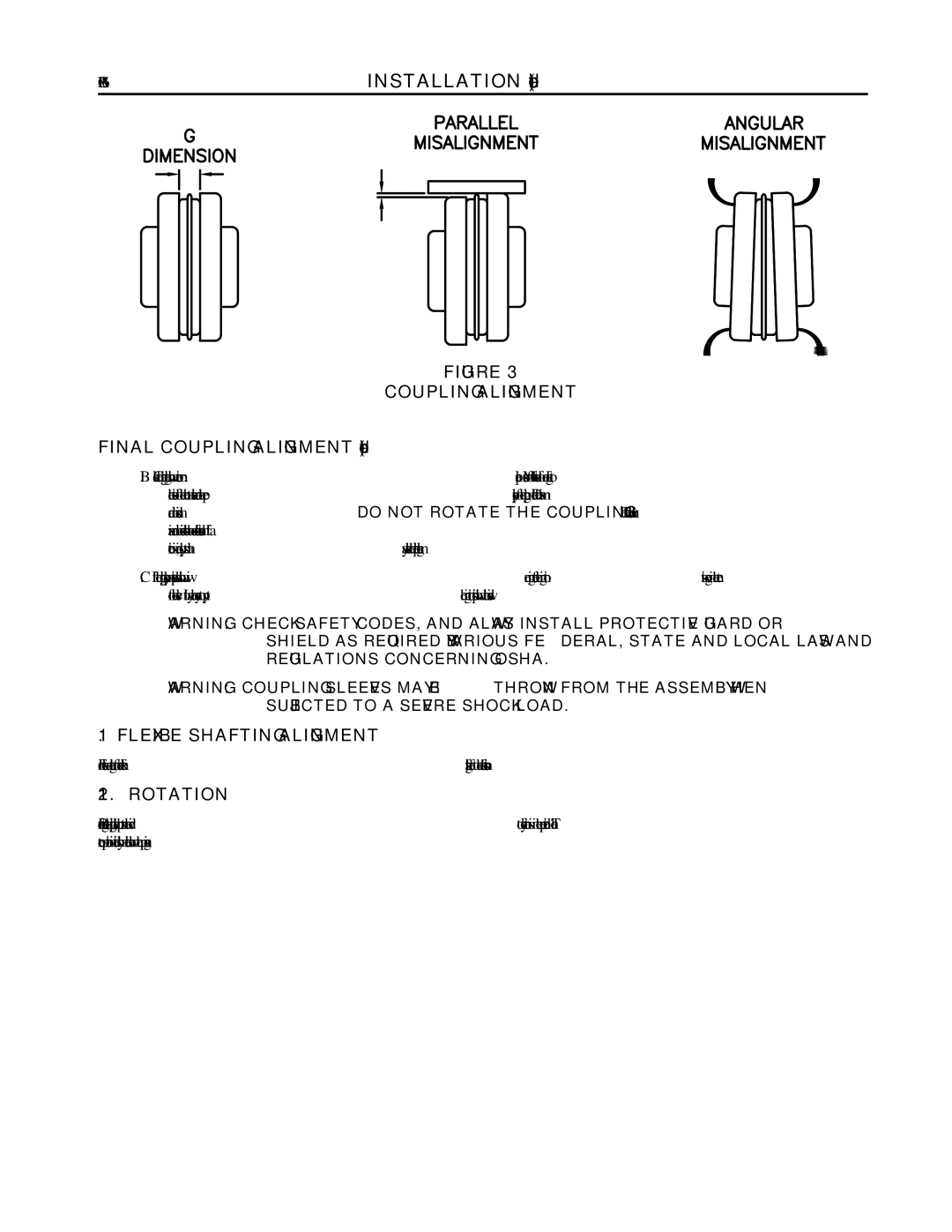 Aurora of America 492, 442 manual Coupling Alignment, Flexible Shafting Alignment, Rotation 