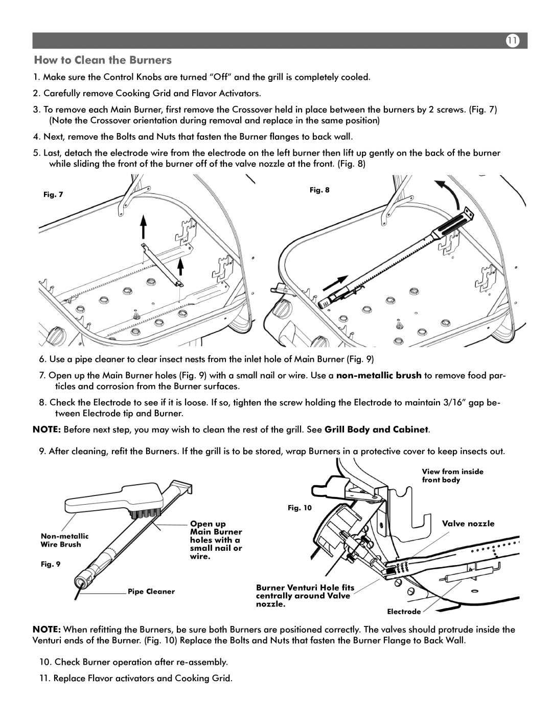 Aussie 4280 user manual How to Clean the Burners 