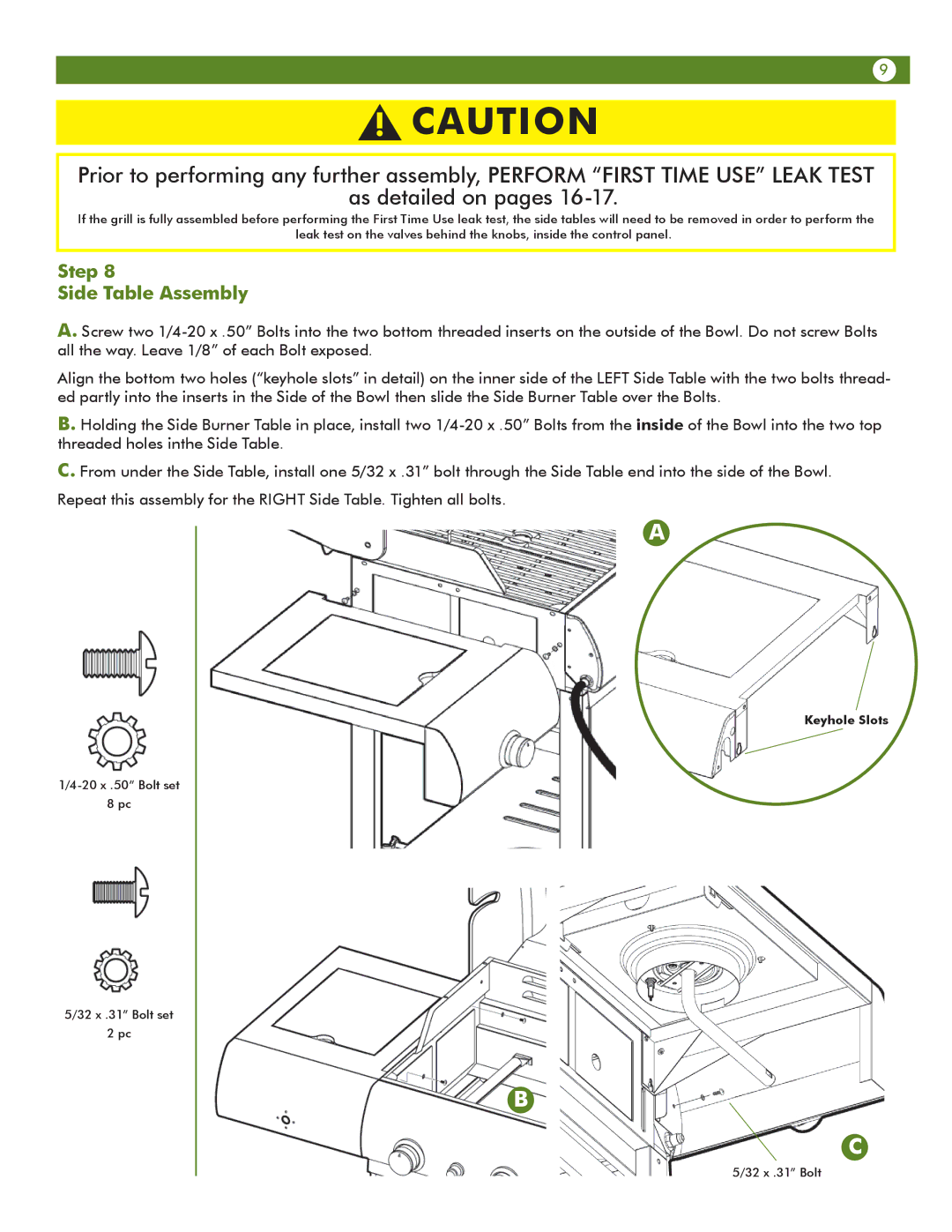 Aussie 6703C8FKK1 manual Step Side Table Assembly 